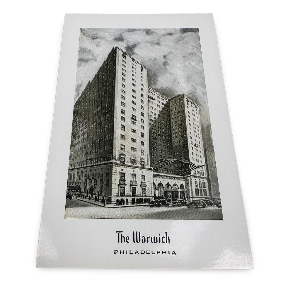 The Warwick Philadelphia Hotel Vintage Postcard New Unused Richtone Steelograph